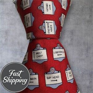 VINEYARD VINES Silk Tie Necktie PRed/White/Blue Geometric Tie